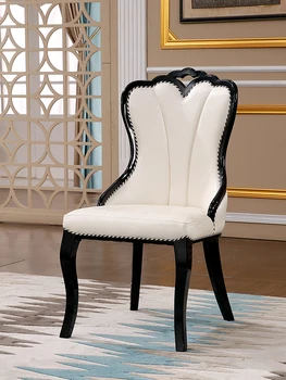 Europeia cadeira de jantar moderna, simples cadeira de jantar de Carvalho, de madeira maciça cadeira de jantar de lazer cadeira saco macio encosto da cadeira