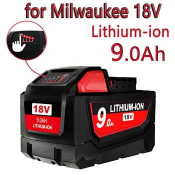 Novo 18650 bateria 18V 9Ah de Lítio recarregável de Iões de lítio,Para Milwaukee Ferramentas de Poder 48-11-1815 48-11-1850 Substituição da Bateria do Li-íon