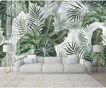 personalizado floresta tropical folha de floresta mata verde, papel de parede TV da sala de estar de plano de fundo de parede quarto decoração mural
